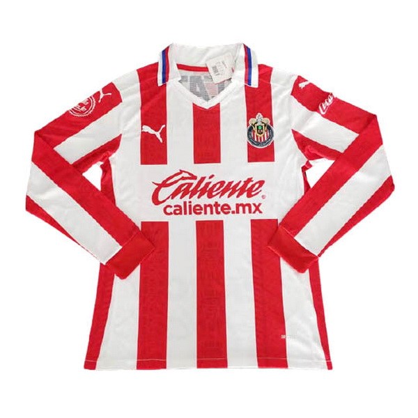 Maillot Football Chivas Domicile ML 2020-21 Rouge Blanc